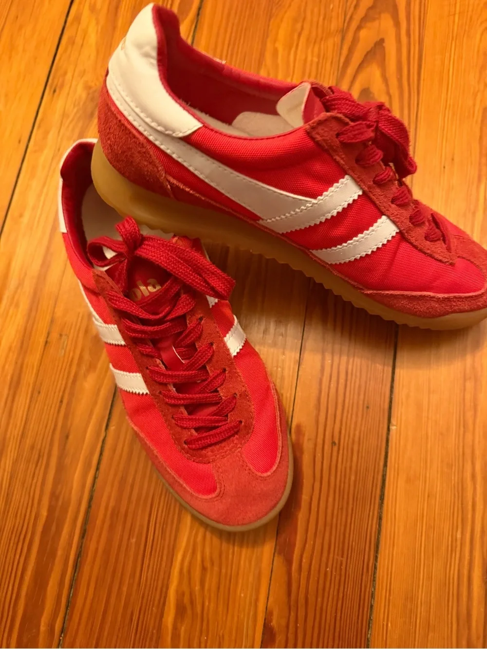 Gola Tornado Red Suede Stripe Women's Sneakers - NEVER WORN